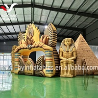 Grande pyramide gonflable multicolore, imperméable et durable, avec ventilateur intégré, pour la décoration de stand DJ et les structures gonflables publicitaires