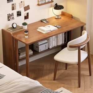 Solid Wood Folding <b>Desk</b> 80x60x75cm Extendable Computer <b>Desk</b> Student Home Study <b>Desk</b> Bedroom Office Furniture - Product Image 1