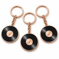 Porte-clés en métal personnalisé avec logo sur disque vinyle, cadeau promotionnel en gros, fournisseur OEM en vrac, fabricant de souvenirs