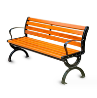 Banc de parc extérieur au design moderne Banc de jardin en bois pied en fer Direct Deal chaises de jardin en fonte