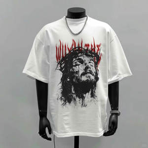 T-shirts en coton 100% lourd 240GSM, couleur unie, basiques pour hommes, OEM/ODM, logo personnalisé, surdimensionnés, imprimés DTG - Product Image 4