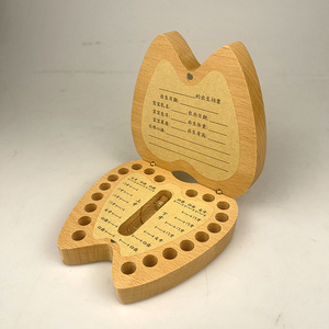 Caja para dientes de leche, caja de madera de haya para dientes de leche, caja de madera para colección de cabello de bebé, caja de regalo creativa, almacenamiento, regalo de primer cumpleaños. - Product Image 2