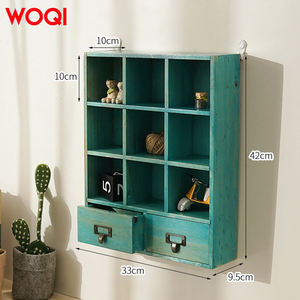 خشب صلب مثبت على الحائط من WOQI مع درجين طراز عتيق لجميع السيناريوهات لتخزين البطاقات الممغنطة - Product Image 4