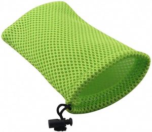 Fashion Nylon Mesh Open Closure Hard Handle <b>Bag</b> Pouches <b>Black</b> for Mini Stuff Cellphone Mp3 Beach Theme - Product Image 3