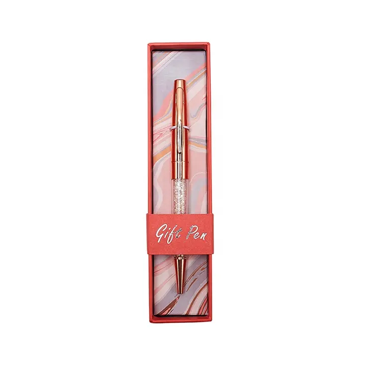 2020ผลิตภัณฑ์ใหม่หรูหราคริสตัลของขวัญชุดปากกา,การพิมพ์ที่กำหนดเองปากกาโลหะที่มีกล่องสำหรับความรัก