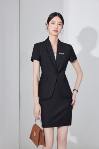 6529 女性夏半袖ホテル制服スーツフロントデスク受付マネージャービジネス作業服女性夏プロフェッショナルスーツ - Product Image 2