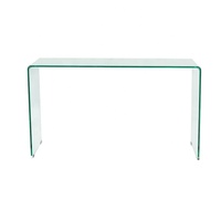 Table console design moderne, meuble italien, en verre coudé, 12mm, pour hôtel