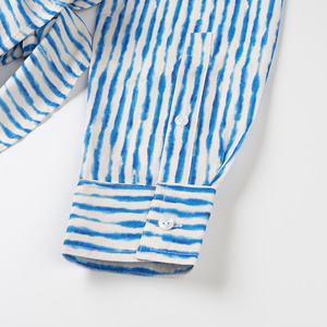 Camicetta Casual da Donna con Colletto Rovesciato, Stampa <span class=keywords><strong>a</strong></span> <span class=keywords><strong>Righe</strong></span> <span class=keywords><strong>Blu</strong></span> <span class=keywords><strong>e</strong></span> <span class=keywords><strong>Bianca</strong></span>, Fiocco Frontale <span class=keywords><strong>e</strong></span> Maniche Lunghe - Product Image 6