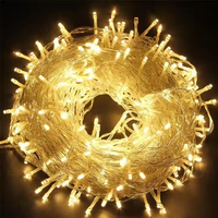 8 Mode Lampu String LED Indoor & Outdoor dengan Colokan EU, Lampu Kelap-Kelip Natal untuk Pesta Pernikahan dan Dekorasi Pohon Rumah