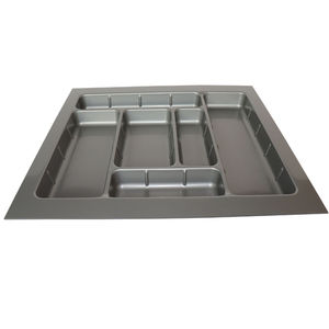 Cajón organizador cuchara escritorio dibujar bandeja <span class=keywords><strong>de</strong></span> <span class=keywords><strong>cubiertos</strong></span> extensible <span class=keywords><strong>cocina</strong></span> gris plástico varios Pvc cartón solo gris cuadrado moderno - Product Image 1