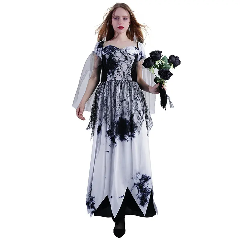 Vrouwen Zombie Bruid Jurk Voor Halloween Cosplay Feest Kostuum Oem/Odm