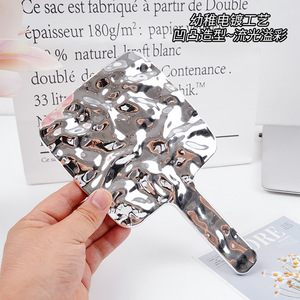 <b>Square</b> Handheld Cosmetic <b>Mirror</b> Electroplated Handle Portable Beauty <b>Mirror</b> For Makeup And Travel Use - Product Image 4