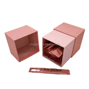 Proteína en polvo bote caja de embalaje cartón colágeno en polvo rígido cosmético Crema para los ojos caja de regalo cilindro tubo de papel