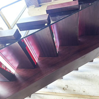 Maßgefertigte Freischwebende Treppe Massivholz-Stufen Innenbereich Gerade Treppe Modern Minimalistisch für Wohn- und Gewerbenutzung