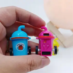 2024 New Fashion Plastic Cute Cartoon Small Cup Model Mini Toy Car Gift Desktop Ornaments Kids Toy Pull Back Inertia Cars