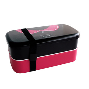 Bangduo <b>Lunch</b> <b>Box</b> Rectangle PP Double Layer <b>Microwave</b> Safe Man Lady Pattern - Product Image 4