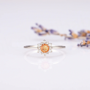 Bague en argent 925 plaqué rhodium avec cabochon en pierre de soleil d'Oregon, vintage, pour mariage et fêtes, livraison rapide - Product Image 4