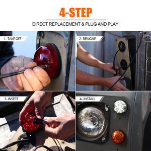 Kit <span class=keywords><strong>de</strong></span> mise à niveau <span class=keywords><strong>de</strong></span> l'éclairage LED 10 pièces, clignotant ambre, feu avant blanc, feu latéral, feu arrière rouge, feu stop pour Land Rover 90/110 / Defender - Product Image 5