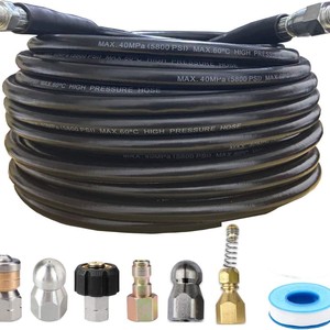 Kit de nettoyage haute pression avec buses et tuyau pour le lavage de voitures et le nettoyage des égouts - Product Image 5