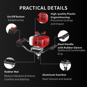 Vetex Toptan Benzinli Toprak Burgu Makinesi 51.7cc 1.5kW Ağır Hizmet Tipi Benzinli Direk Deliği Kazıcı Ağaç Dikimi ve Çit Kazma İçin - Product Image 3