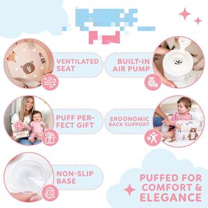 Silla inflable para bebé con arnés de seguridad, bomba incorporada y base antideslizante – Asiento para bebés de 3 a 36 meses, portátil - Product Image 4