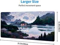 Tapis de souris extra-large personnalisable, style anime, paysage naturel, résistant à l'eau, pour le bureau ou les jeux - En stock
