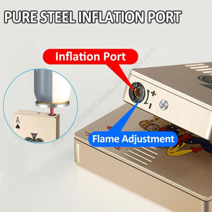 Promotion en gros : Torche à flamme bleue puissante, coupe-vent, au gaz butane, en métal, pratique pour le poker, rechargeable - Product Image 5