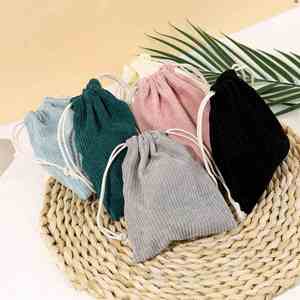 6pcs <b>Makeup</b> Pouch Soft Corduroy <b>Drawstring</b> Cosmetic <b>Bag</b> for Jewelry and <b>Makeup</b> Compact Travel Organizer - Product Image 4