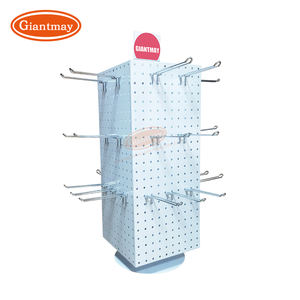 Support de panneau perforé 4 côtés personnalisé support rotatif de dessus de table support de fer <span class=keywords><strong>autocollant</strong></span> <span class=keywords><strong>crochet</strong></span> affichage Spinner - Product Image 1