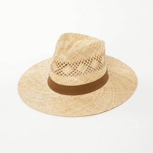2025 Summer New Arrival Hand Made Hollow Out Wide Brim Fedora <b>Hat</b> Luxury Panama <b>Hat</b> Fashion Sisal Straw <b>Hat</b> - Product Image 1