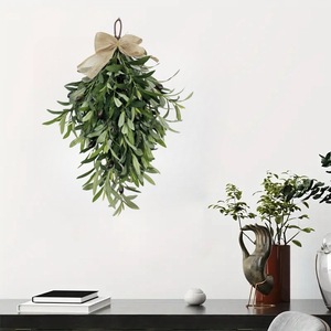 Couronne d'olivier en plastique <span class=keywords><strong>Grace</strong></span> New Beginnings de 60*40 cm avec nœud pour la décoration de porte au printemps et en été - Product Image 2