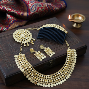 2024 Best Buy Ready Ship 24K Gold Plated Vintage Style Fashion Earrings Jewelry <b>Set</b> Indian Inspired Daily Life Copper - Product Image 2