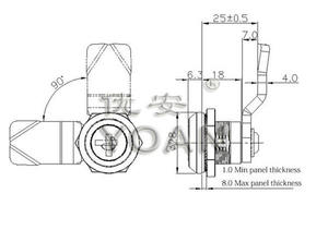 กุญแจล็อคแบบหมุน 1/4 รอบ สำหรับตู้ ผลิตจากโลหะผสมสังกะสีคุณภาพสูง พร้อมกุญแจ 3 ดอก มาตรฐาน ANSI เกรด <span class=keywords><strong>2</strong></span> สำหรับเครื่องจุดบริการทางการเงิน - Product Image 2