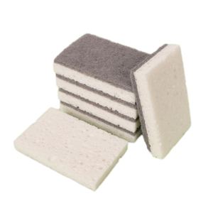 Blocs d'éponge double couche en fibre de coco et cellulose (lot de 3), éponge de cuisine grise pour un nettoyage en profondeur et l'élimination de l'huile. - Product Image 3