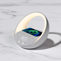 Meilleure lampe d'ambiance Chargeur sans fil Haut-parleur BT portable Haut-parleur de musique avec réveil Aide au sommeil Sons naturels