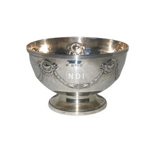 Centros de mesa de cena para fiesta de boda, Frutero de acabado antiguo de latón decorativo - Product Image 1