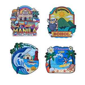 Aimants de réfrigérateur personnalisés sur le thème des requins baleines de l'île de Bohol et de la ville de Manille, souvenirs touristiques pour cadeaux d'affaires - Product Image 1