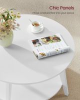 Table basse moderne portable et écologique en bois de pin rond à 2 niveaux, multifonctionnelle avec espace de rangement, meubles de salon pour gagner de la place