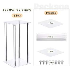 Xybp Modern Elegant Hoog Acryl Zeefdruk Feest Bloemenstandaard Vaas Kolompakket 2 Feestdecoraties - Product Image 4