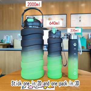 Gradient Color Dual-<b>Drink</b> Three-Piece Set Large Capacity <b>Plastic</b> <b>Cup</b> With Straw Pop-Up Lid For Camping Outdoor Use - Product Image 5