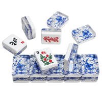Jeu de tuiles de Mahjong classique de luxe moderne, type USA, en acrylique transparent, avec logo OEM sur la couche intermédiaire, tendance