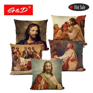 G & D Jesus Christ Art fodera per cuscino credenza religiosa pittura a olio federa decorativa