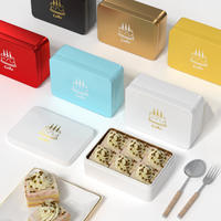 Nouvelle Arrivée Boîte à Gâteau Rectangulaire en Fer Blanc Personnalisée Délicate Pratique pour Aliments Chocolat Sucre Anniversaires Recyclable