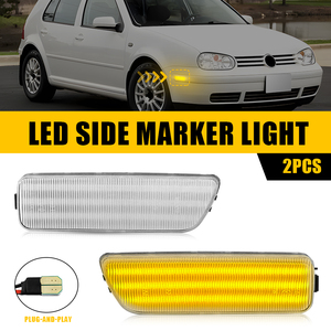 Luz LED ámbar delantera Auxito para parachoques, luz de posición lateral para VW MK4 Golf R32 GTI Jetta Cabrio, 4 luces LED laterales - Product Image 1