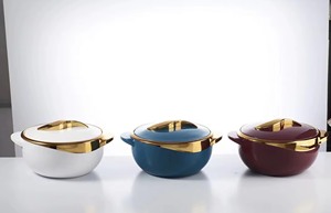 Juego de Ollas Térmicas para <span class=keywords><strong>Alimentos</strong></span> de 1L, 1.5L, 2.5L y 4.5L, Cazuela Aislada con Decoración Dorada Noble para el Hogar - Product Image 5