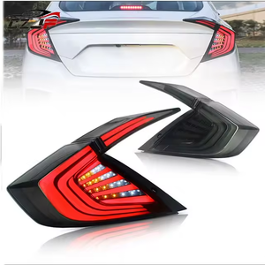 ไฟท้าย LED AURON สำหรับรถยนต์ ปี 2015-2016  วัสดุ ABS สีแดง  แบบ Retrofit อัพเกรด พร้อมไฟ Daytime Running Light สีเหลืองขาว 12V - Product Image 1