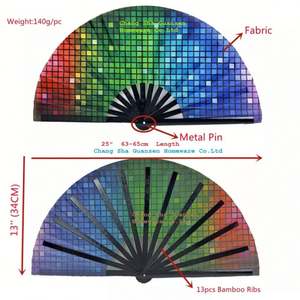 Abanico Plegable de Bambú Personalizado de 33 cm con Técnica de Pintura para Discotecas, Precio de Fábrica - Product Image 3
