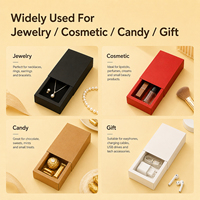 Boîte cadeau en papier recyclable écologique avec tiroir coulissant, étui en PVC givré, logo personnalisé, emballage pour bijoux, cosmétiques, chocolat, petit format