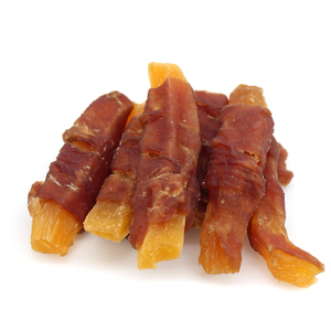 Golosinas y aperitivos para perros para el cuidado dental, carne de pato natural envuelta en palitos de batata, comida para mascotas - Product Image 1