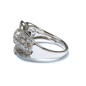 Fournisseur de bijoux fins de haute qualité 18k, or blanc massif, vrai diamant large, bagues de mariage pour femme - Product Image 3